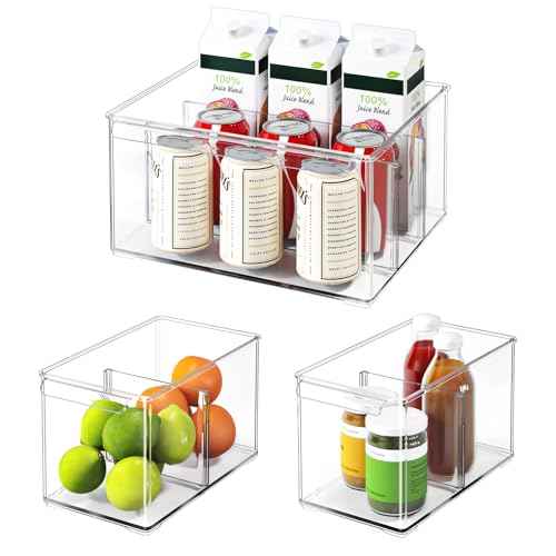 3 6 Pack Pantry Storage Bins with Divider