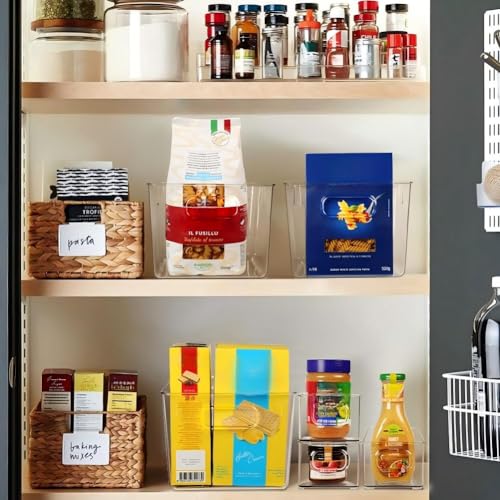 Set of 8 Clear Plastic Storage Bins