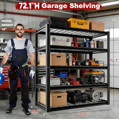 Garage Shelving Heavy Duty Storage Shelves 3000 LBS Adjustable Metal Shelving Uints and Storage for Garage