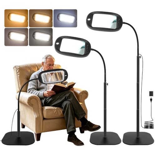 30X 10X Floor Magnifying Glass with Light and Stand