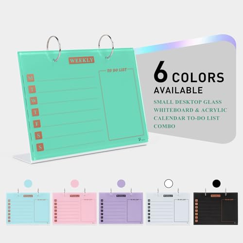 Small Glass Desktop Whiteboard Calendar