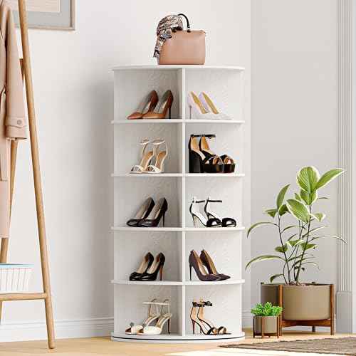 Wooden Rotating Shoe Rack