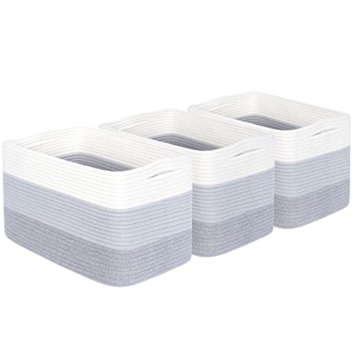 3 Pack Cotton Rope Shelf Storage Baskets