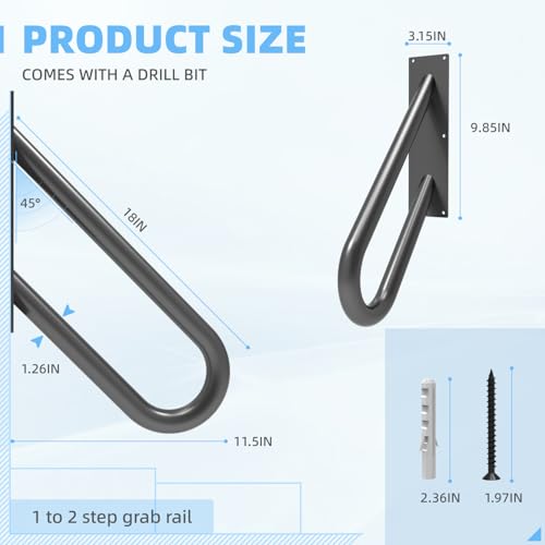 Handrails for Outdoor Steps Wall Mount