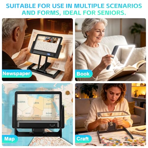 6X Large Magnifying Glass for Reading Full Page Magnifier for Reading