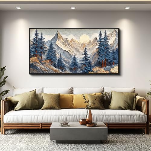 Canvas Wall Art For Bedroom Framed Wall Decor For Living Room Modern Office Artwork For Walls Beach Painting Forest Tree Landscape Pictures Nature Abstract Decoration Ready To Hang Home Decor