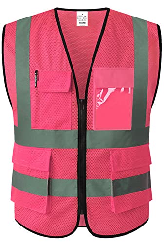 Reflective Safety Vest for Men & Women High Visibility Class 2 Vest with Pockets Meets ANSI Standards