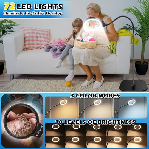 30X 10X Large Floor Magnifying Glass with Light and Stand