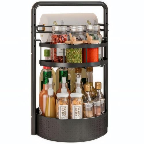 Rotating Spice Rack with Paper Towel Holder