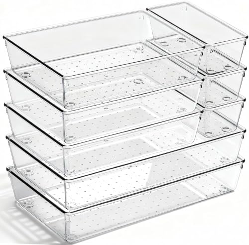 Large Clear Plastic Drawer Organizer Bins