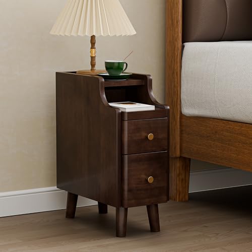 Narrow Nightstand with Drawers