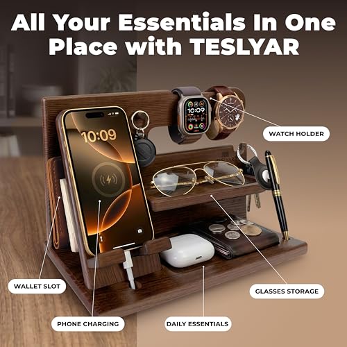 Wood Phone Docking Station for Men