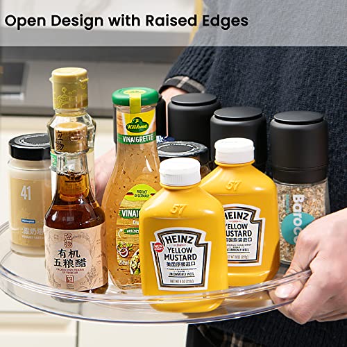Clear Lazy Susan Organizer Plastic Turntable for Cabinet Rotating Pantry Organizer