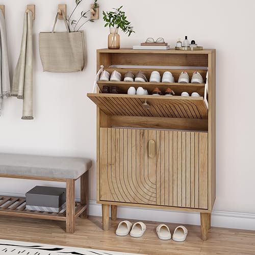 Shoe Cabinet with 2 Flip Drawers