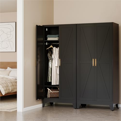 71 Farmhouse Metal Wardrobe Closet