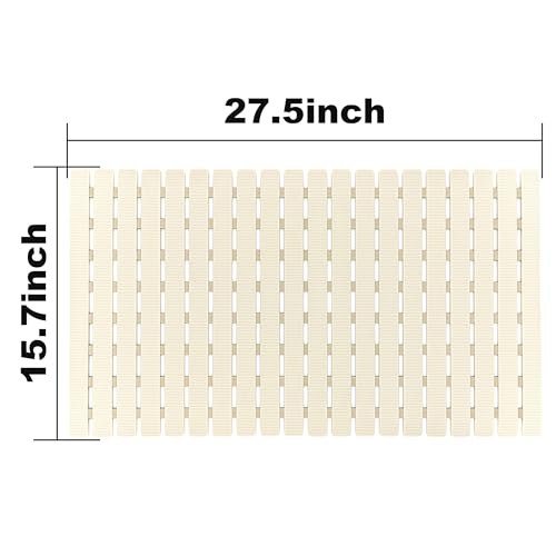 Shower Mat Non Slip Bathtub Mat with Suction Cups and Drain Holes 27.5 x15.7 Inch Bath Mat for Tub & Shower.Easy Dry