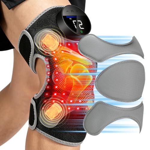 Upgrade Knee Massager with Heat 4 Vibration & Red Light Therapy Knee Brace