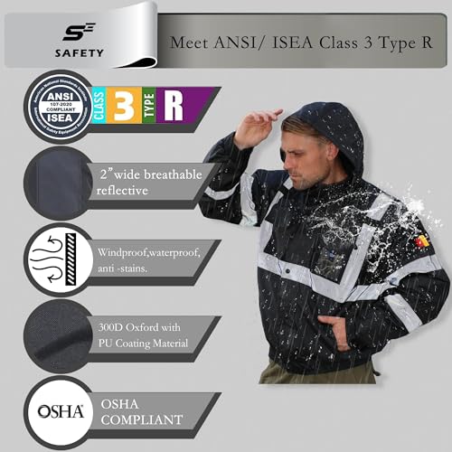 Reflective High Visibility Safety Jacket for Men