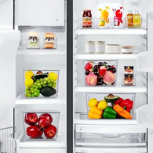 Set of 8 Clear Plastic Storage Bins