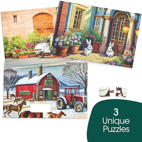Numbered 3 Pack Large Piece Puzzles for Seniors