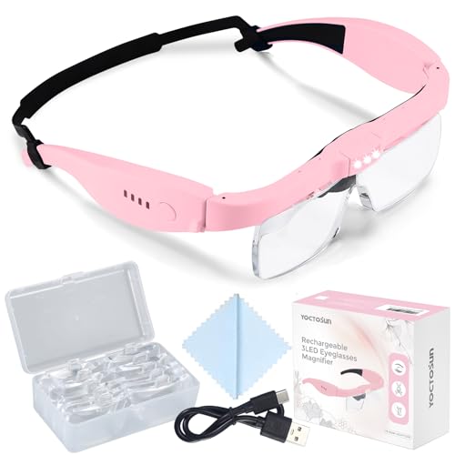 Magnifying Headset with 3 LED Lights and 5 Detachable Lenses
