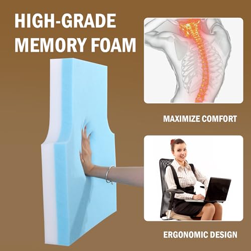 Sherpa Fleece Lumbar Support Pillow with Headrest for Recliner