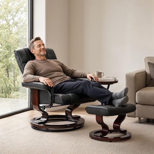 Manual Swivel Recliner with Ottoman