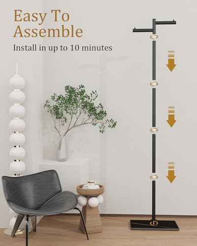 Freestanding Metal Coat Racks with Natural Rock Base