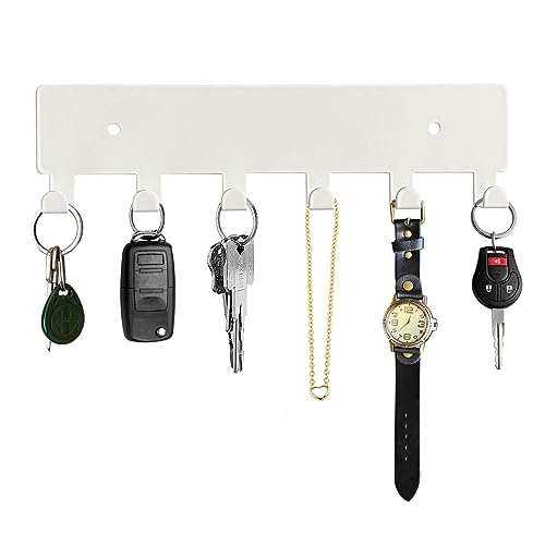 Key Holder for Wall Key Hooks with Tray and 6 Hooks