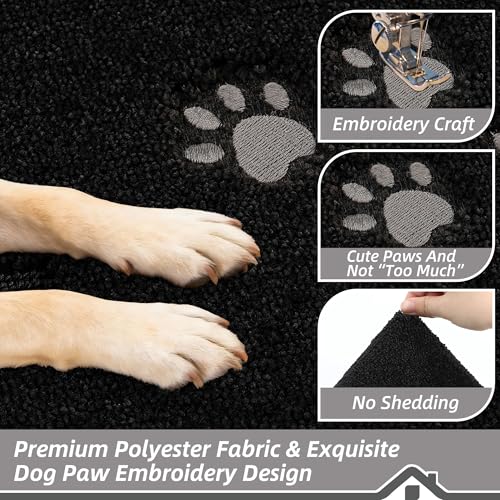 Dog-Door-Mat Non-Slip Entryway Rug Resist Dirt Indoor Door Mats Low-Profile Welcome Mat Washable Front Door Mat Absorbent Dog Mat for Dirty & Wet Paws and Wet Shoes