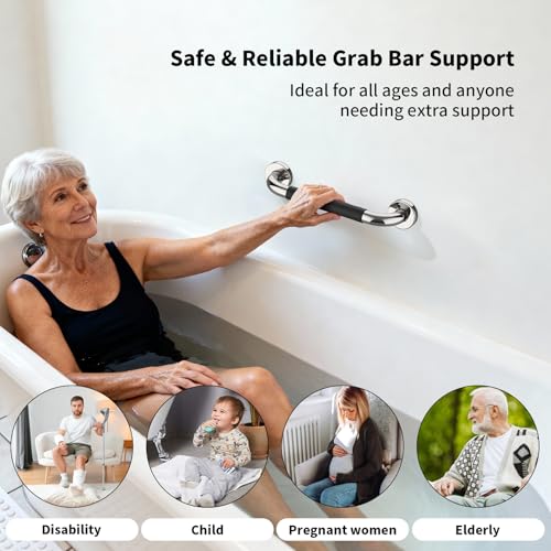 Shower Grab Bar with Rubber Grip