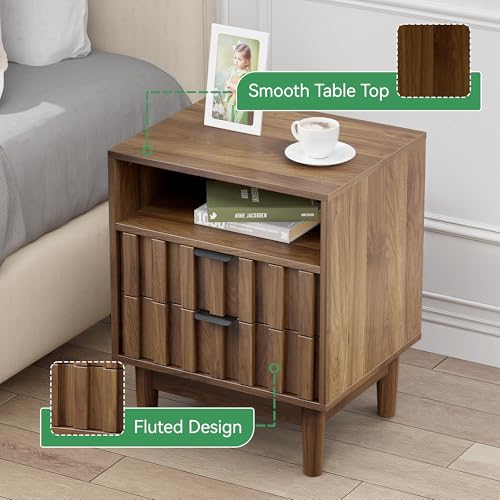 Rattan Marble Nightstand
