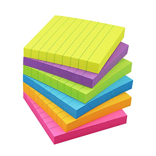 Sticky Notes with Lines Lined Sticky Notes Bright Multi Colors