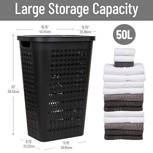 Slim Tapered Laundry Hamper with Lid