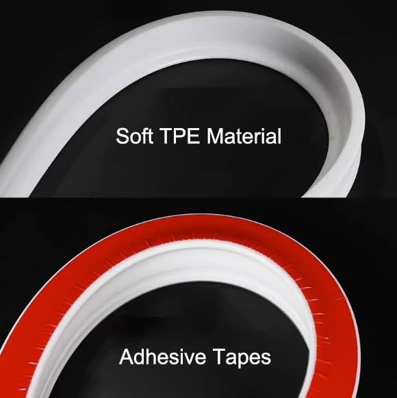 80inch Extra Height White Soft TPE Silicone Flexible Bathroom and Kitchen Water Stopper Water Retaining Stripe