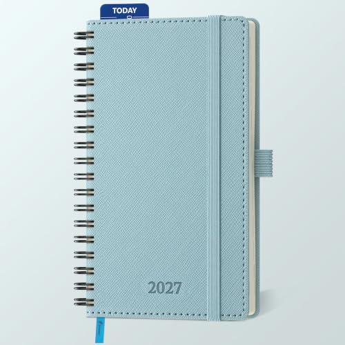 2027 Weekly Planner Leather Spiral Soft Cover Calendar