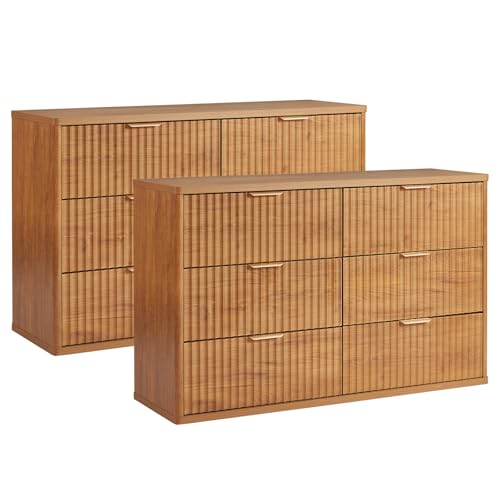 Wide Fluted Nightstand for Large Spaces