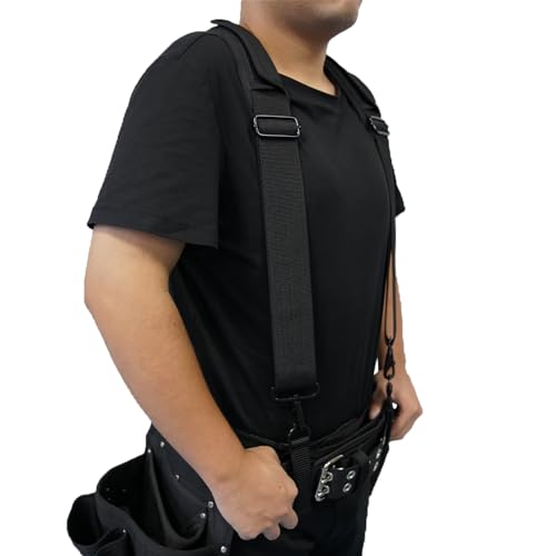 Tool Belt Suspenders Removable Padded Shoulder Work Suspenders with 4Pcs Attachment Loops