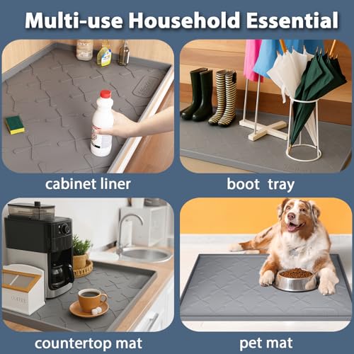 Waterproof Under Sink Mat Silicone Kitchen Cabinet Liner