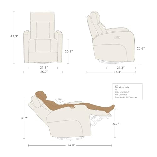 Genuine Leather Power Swivel Glider Recliner Chair 9098
