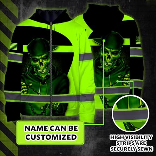 Hi Vis Reflective Zip Up Hoodie