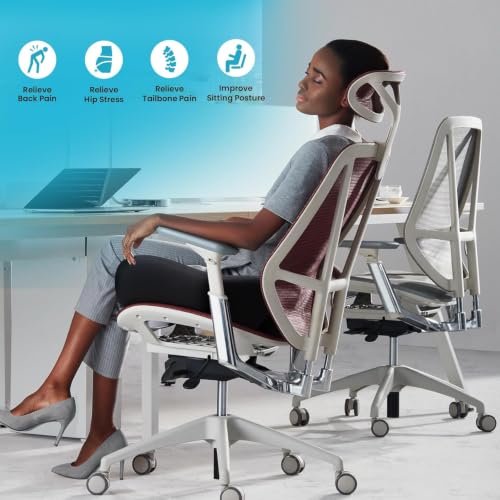 X Large Memory Seat Cushion for Office Chair Ergonomic Cushions Pad PillowFT1
