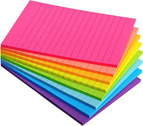 Sticky Notes with Lines Lined Sticky Notes Bright Multi Colors