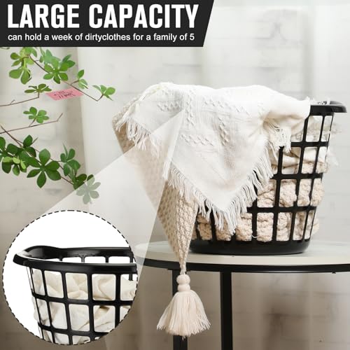 Plastic Round Laundry Baskets with Easy Carry Handles