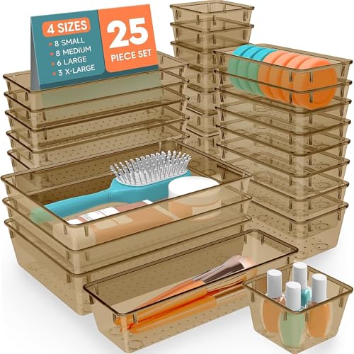25 PCS Plastic Drawer Organizer