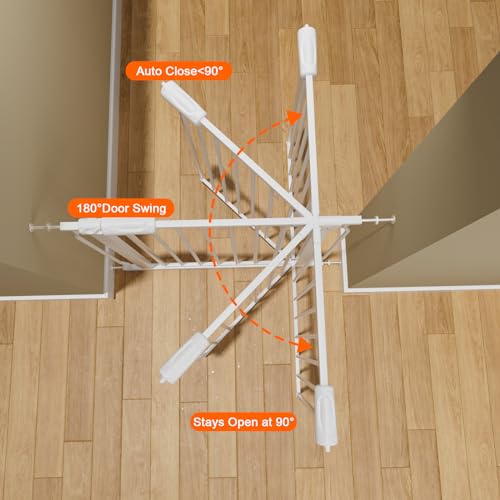 HOOEN White Narrow & Extra Wide Baby Gate for Doorways Stairs 24