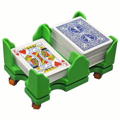 Card Holder 9 Deck Plastic Revolving Card Game Holder Playing Cards Tray Rotating 360° Organizes Multiple Decks for Canasta