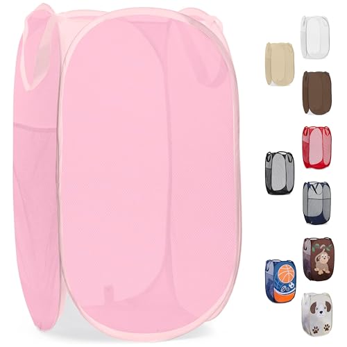 Collapsible Mesh Pop Up Hamper with Side Pocket