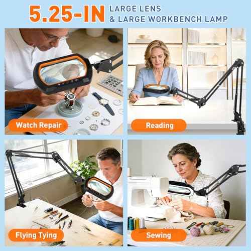 12X Ultra Long Magnifying Glass with Light and Clamp