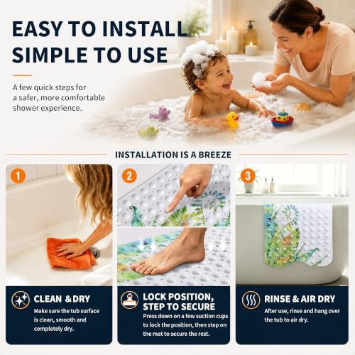 Long Bath Tub Mat Non